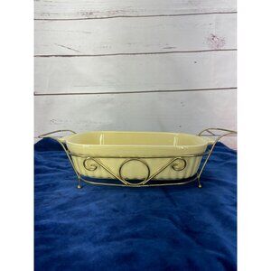 Vintage 1983 Pfaltzgraff Ceramic‎ Casserole Dish with Metal Rack